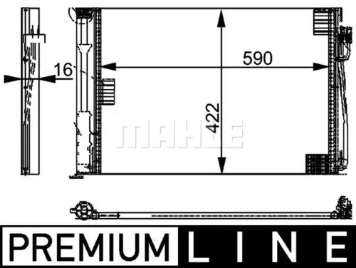 кондензатор, климатизация MAHLE AC 344 000P