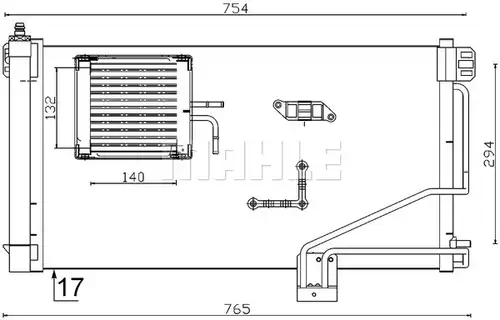 кондензатор, климатизация MAHLE AC 346 000S