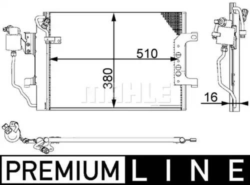 кондензатор, климатизация MAHLE AC 348 000P