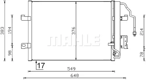 кондензатор, климатизация MAHLE AC 348 000S