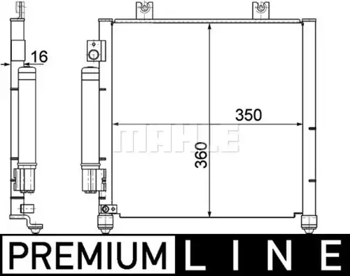 кондензатор, климатизация MAHLE AC 353 000P