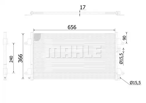 кондензатор, климатизация MAHLE AC 366 000S