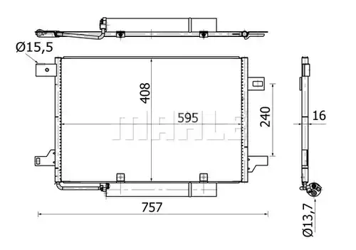 кондензатор, климатизация MAHLE AC 369 000S