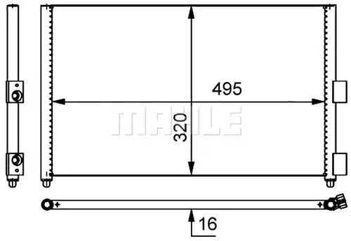 кондензатор, климатизация MAHLE AC 371 000S