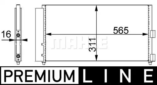 кондензатор, климатизация MAHLE AC 372 000P