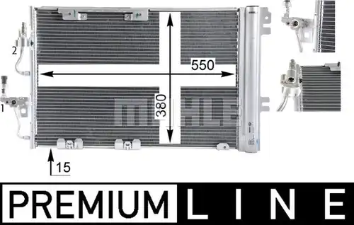 кондензатор, климатизация MAHLE AC 378 000P