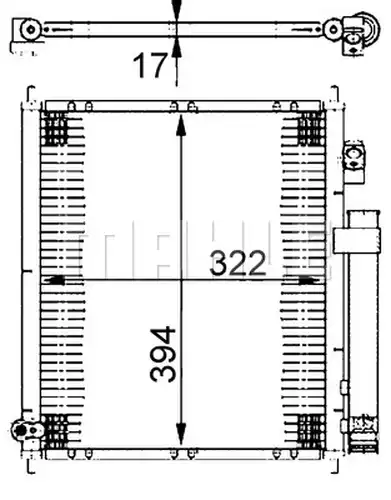 кондензатор, климатизация MAHLE AC 387 000S