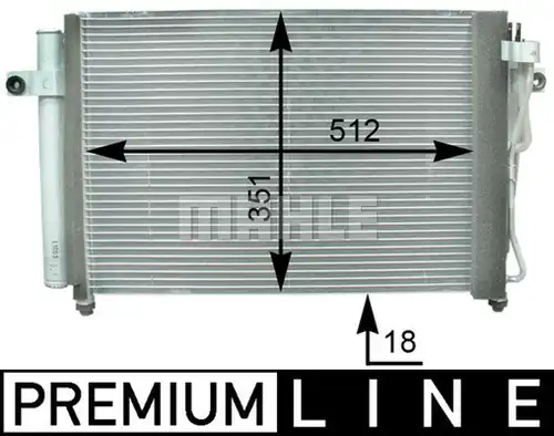 кондензатор, климатизация MAHLE AC 393 000P