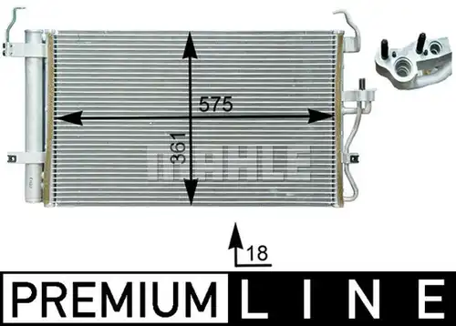 кондензатор, климатизация MAHLE AC 398 000P