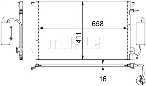 кондензатор, климатизация MAHLE AC 407 000S