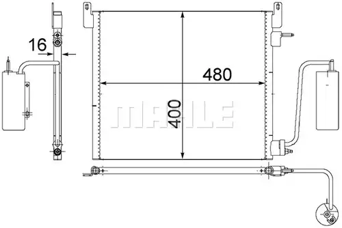 кондензатор, климатизация MAHLE AC 408 000S