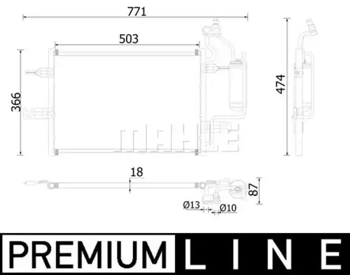 кондензатор, климатизация MAHLE AC 409 000P