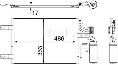 кондензатор, климатизация MAHLE AC 409 000S