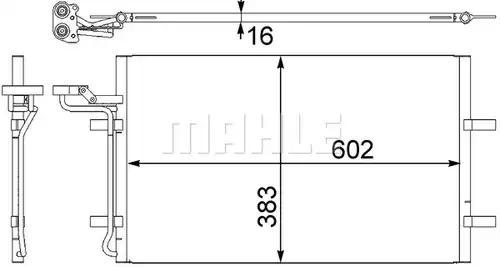 кондензатор, климатизация MAHLE AC 410 001S
