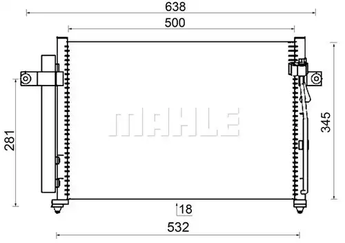 кондензатор, климатизация MAHLE AC 417 000S