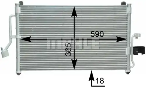кондензатор, климатизация MAHLE AC 418 000S