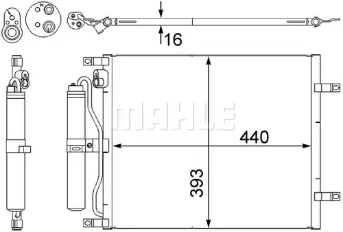 кондензатор, климатизация MAHLE AC 443 000S