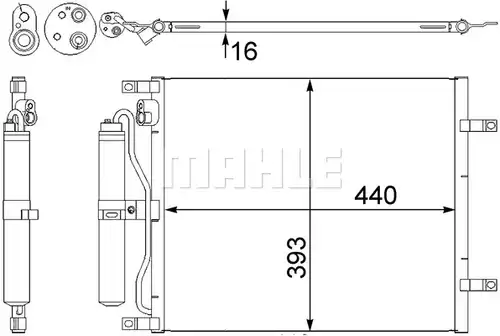 кондензатор, климатизация MAHLE AC 445 000S