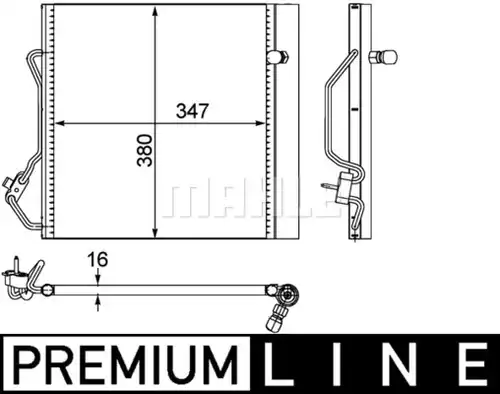 кондензатор, климатизация MAHLE AC 451 000P