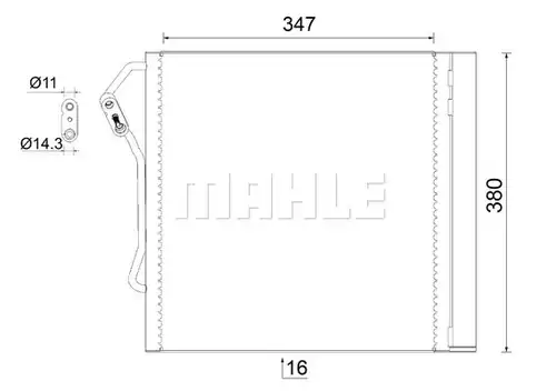 кондензатор, климатизация MAHLE AC 451 000S