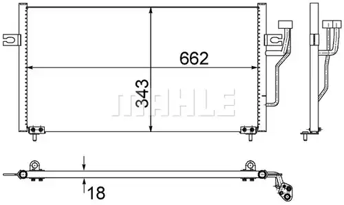 кондензатор, климатизация MAHLE AC 458 000S