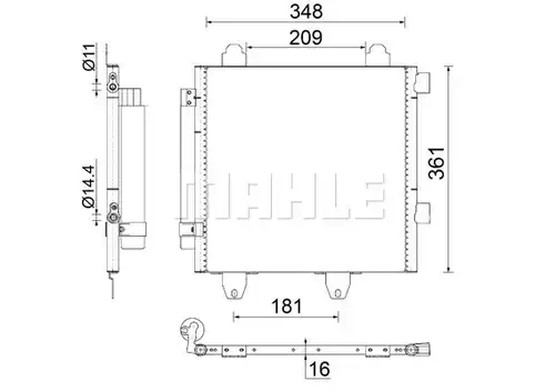 кондензатор, климатизация MAHLE AC 459 001S