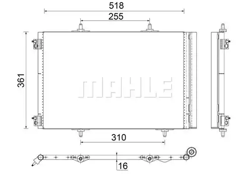 кондензатор, климатизация MAHLE AC 466 000S