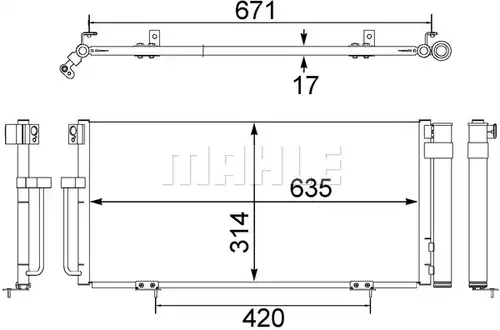 кондензатор, климатизация MAHLE AC 473 000S