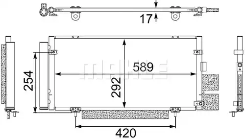 кондензатор, климатизация MAHLE AC 477 000S