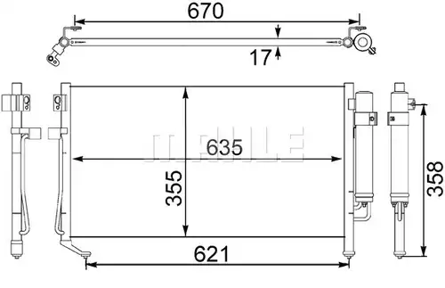 кондензатор, климатизация MAHLE AC 479 001S