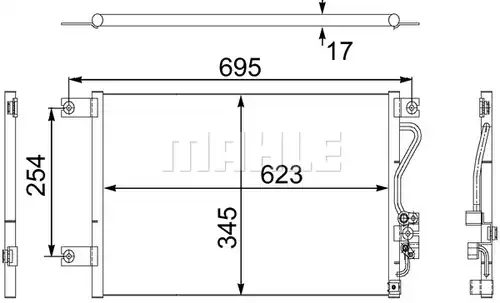 кондензатор, климатизация MAHLE AC 483 000S