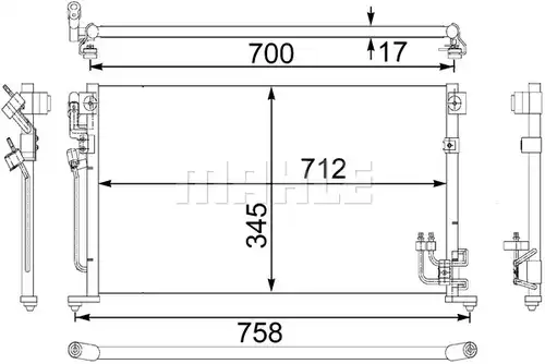 кондензатор, климатизация MAHLE AC 485 000S