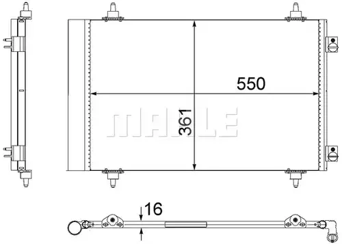 кондензатор, климатизация MAHLE AC 487 000S