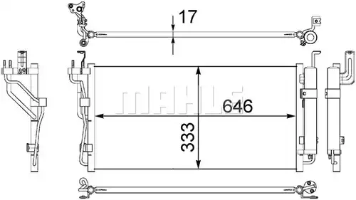кондензатор, климатизация MAHLE AC 493 000S