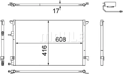 кондензатор, климатизация MAHLE AC 498 000S