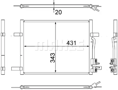 кондензатор, климатизация MAHLE AC 511 000S