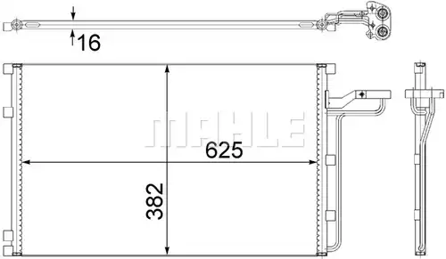 кондензатор, климатизация MAHLE AC 551 001S