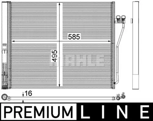 кондензатор, климатизация MAHLE AC 568 000P