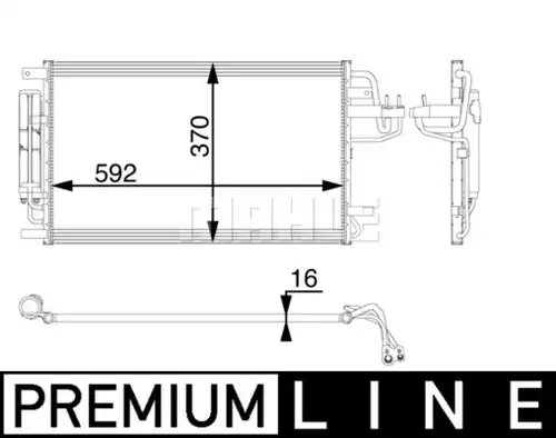 кондензатор, климатизация MAHLE AC 57 000P