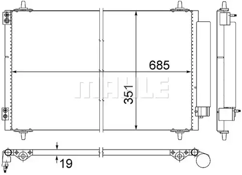 кондензатор, климатизация MAHLE AC 593 000S