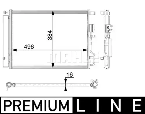кондензатор, климатизация MAHLE AC 61 000P