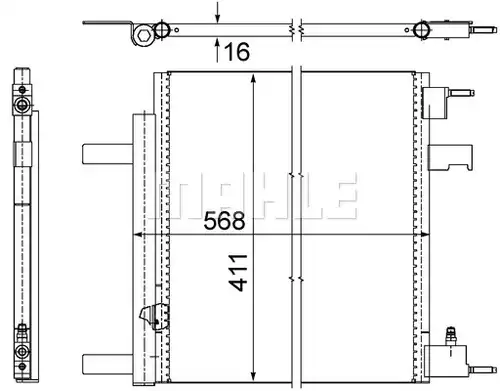 кондензатор, климатизация MAHLE AC 636 000P