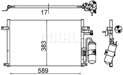 кондензатор, климатизация MAHLE AC 644 000S