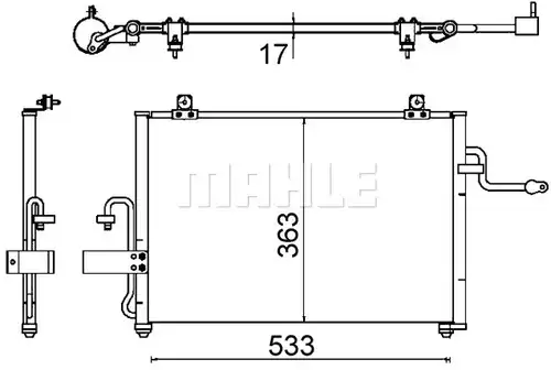 кондензатор, климатизация MAHLE AC 645 000S