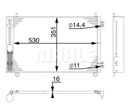 кондензатор, климатизация MAHLE AC 664 000S