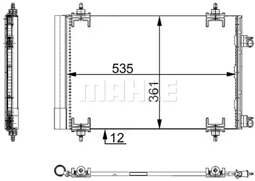 кондензатор, климатизация MAHLE AC 668 000S