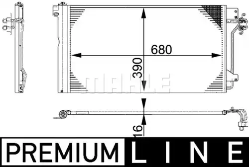кондензатор, климатизация MAHLE AC 672 000P