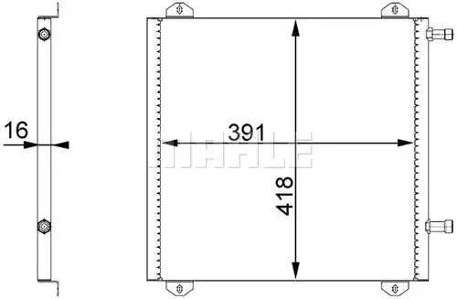 кондензатор, климатизация MAHLE AC 675 000S