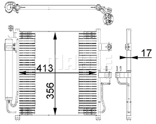 кондензатор, климатизация MAHLE AC 677 000S