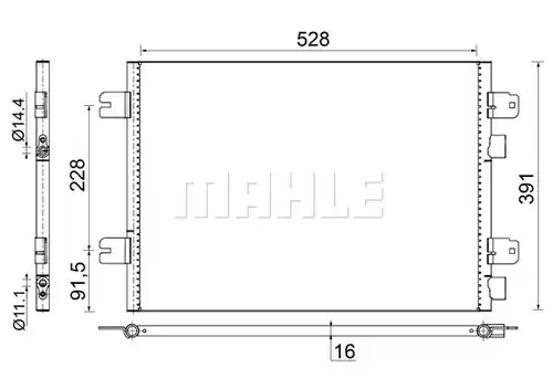 кондензатор, климатизация MAHLE AC 691 000S